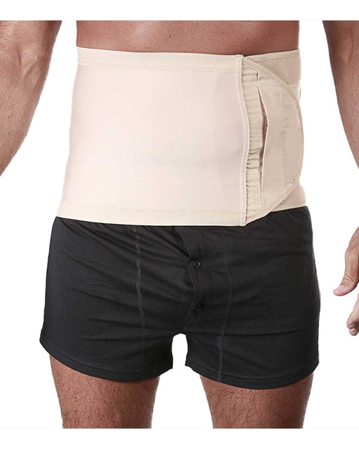 FlexaMed Umbilical Hernia Belt with Removeable Compression Pad - Unisex - 8  inch Wide - White - X-Large 